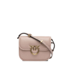"Pinko" sac bandoulière rose en cuir pour femme format compact