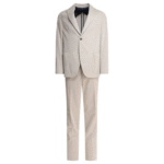 "Incotex" costume beige en coton et lin pour homme coupe classique