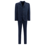 "Incotex" costume homme bleu en coton et lin coupe classique