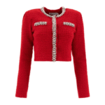 "Self-Portrait" veste femme rouge effet métallisé