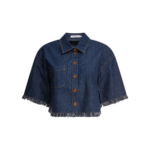 "Zimmermann" chemise femme en denim bleu à franges Rhiannon