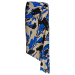 "Max Mara" Pianoforte jupe femme bleu beige et noir en soie