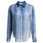 "Sleep No More" chemise femme bleu clair en soie