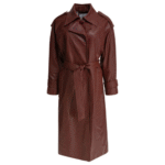"IVY OAK" manteau femme bordeaux en cuir d’agneau