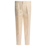 "Tom Ford" pantalon homme beige en popeline de coton et soie à pinces