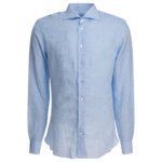 "Borriello" chemise homme bleu clair en lin