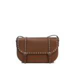"Valentino Garavani" sac bandoulière femme marron Rockstud en cuir