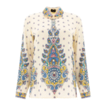"Etro" chemise femme beige imprimée en soie