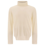 "Lardini" pull col roulé homme beige en laine vierge