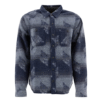"RRL by Ralph Lauren" surchemise homme bleue jacquard en polyester et laine