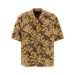 "Needles" chemise homme marron Cabana manches courtes en coton et cupro