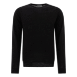"John Smedley" pull homme noir Lundy en laine mérinos