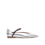 "Lella Baldi" ballerines argentées en cuir pour femme