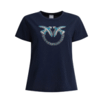 "Pinko" t-shirt bleu en coton pour femme