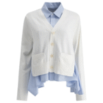 "Sacai" cardigan chemise femme blanc en polyester coupe regular