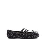 "Pinko" ballerines femme noires en cuir et tissu