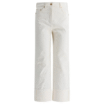 "Max Mara S" pantalon femme blanc en coton coupe regular