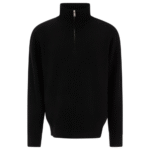 "Nonnative" pull zippé homme noir en laine coupe regular