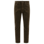"Beams Plus" pantalon homme marron en coton coupe regular