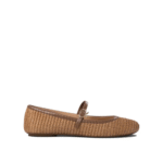 "Gianvito Rossi" ballerines Carla femme marron en tissu et cuir