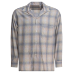"Kaptain Sunshine" chemise homme beige et bleu laine