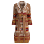 "Rakkì" manteau femme marron laine mérinos coupe regular