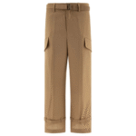 "Sacai" pantalon ceinturé marron en polyester et laine coupe regular pour homme