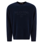 "Valentino" pull en laine à broderie Valentino homme bleu