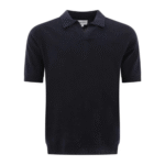 "Norse Projects" polo homme bleu Leif en lin et coton
