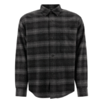 "NN.07" surchemise Adwin homme noire et grise en coton coupe relaxed