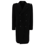 "Tagliatore" manteau homme noir laine coupe regular