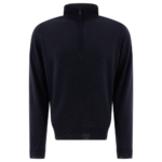"John Smedley" pull col roulé homme bleu en laine mérinos