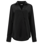 "Saks Potts" chemise Irene femme noire tencel soie manches longues