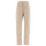 "Isabel Marant" pantalon Emmy femme beige en coton coupe regular