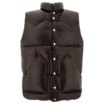 "Kaptain Sunshine" Veste homme noire en cuir avec rembourrage duvet coupe regular