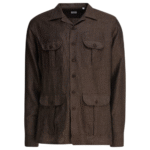 "Borriello" chemise homme marron en lin