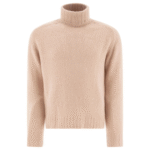 "Tom Ford" pull col roulé homme beige en laine et mohair coupe regular
