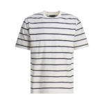"Beams Plus" t-shirt homme blanc à rayures en coton