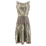"Maison Margiela" Robe femme dorée en coton et polyester coupe regular