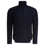 "Rakkì" pull col roulé homme bleu en laine mérinos