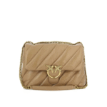 "Pinko" sac bandoulière femme beige en cuir