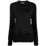 "Jil Sander" pull femme noir en laine coupe regular