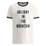 "Mountain Research" t-shirt H.I.T.M. blanc en coton coupe regular à manches courtes pour homme