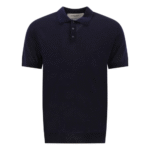 "Golden Goose" polo homme bleu en laine vierge mérinos