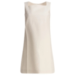 "Sandbeige" robe blanche en coton et lin pour femme