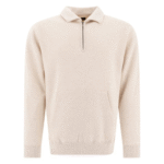 "Beams Plus" sweat zippé homme beige en coton