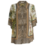 "Elie Saab" chemise femme marron imprimé Savannah en viscose