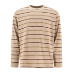 "Beams Plus" t-shirt homme beige en coton manches longues