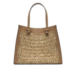 "Gianni Chiarini" sac porté épaule Marcella femme beige en raphia et cuir