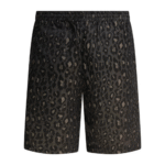 "Needles" short marron imprimé léopard en polyester et coton coupe regular pour homme
